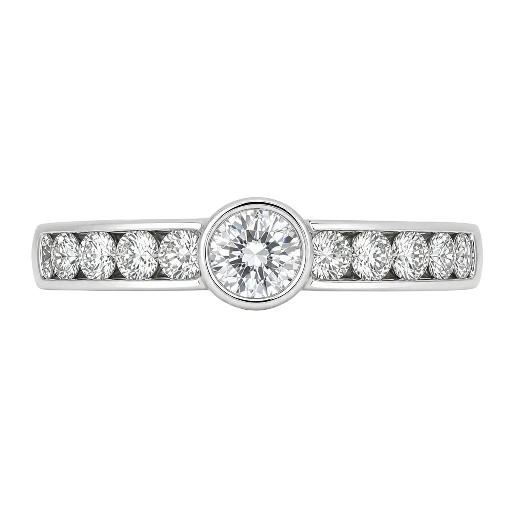 14KW Channel Set 11 Stone Diamond Band