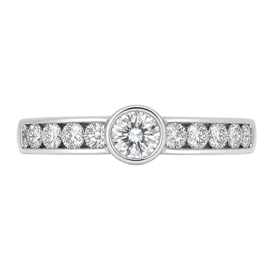 14KW Channel Set 11 Stone Diamond Band